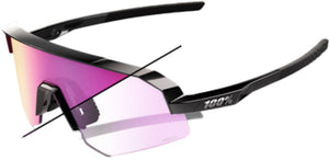 100% Brille Slendale SL - Gloss Black - Purple Mirror Photochromic Lens
