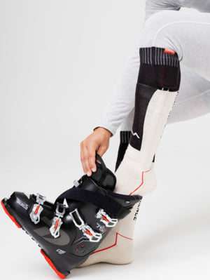 Heated Technical Socks w.batteries sand/black L